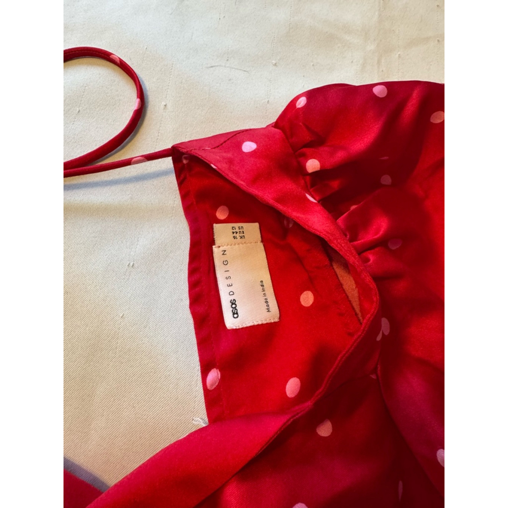 ASOS Red Polka Dot Midi Dress - Picture 4 of 5